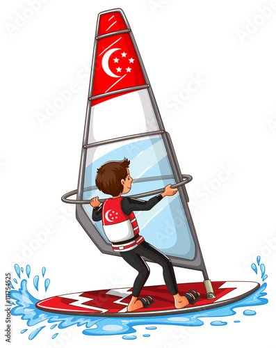 Man sailing on the water