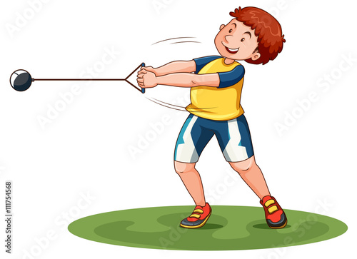 Athlete doing hammer throw