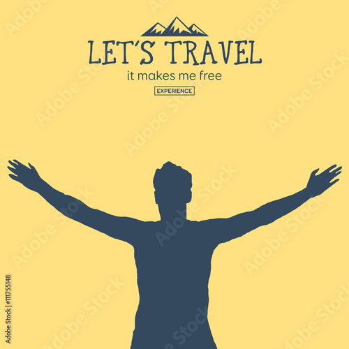 Web vector illustration on the theme of Climbing, Trekking, Hiking, Walking. Downshifting.