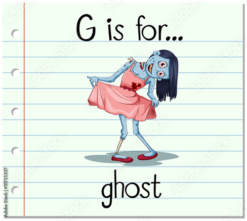 Flashcard letter G is for ghost