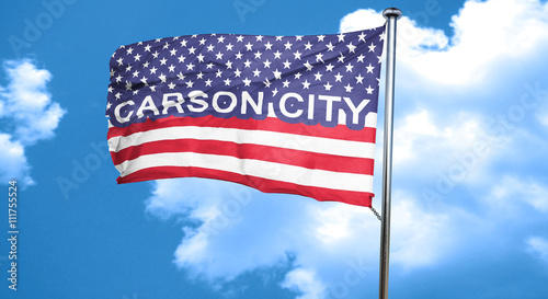 carson city  3D rendering  city flag with stars and stripes