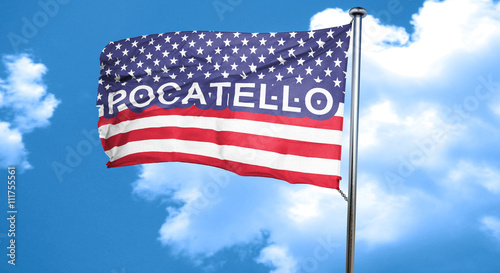 pocatello  3D rendering  city flag with stars and stripes