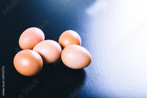 egg on black background