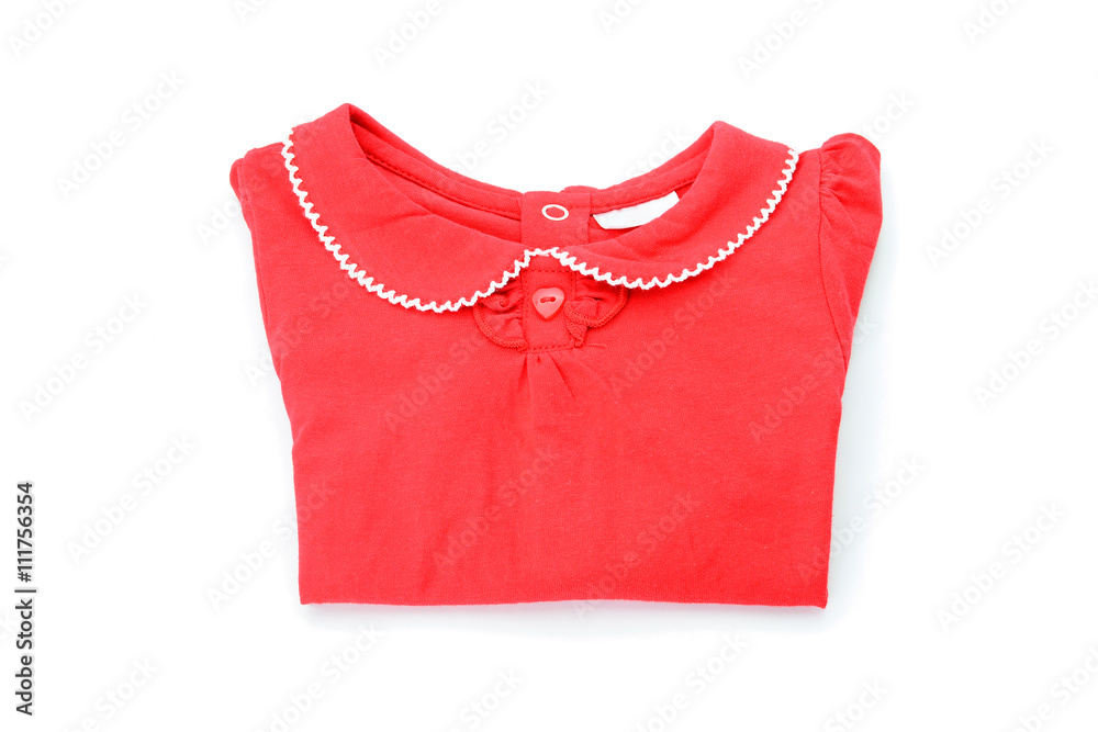 folded red shirt isolated on white background folded red shirt isolated on white background