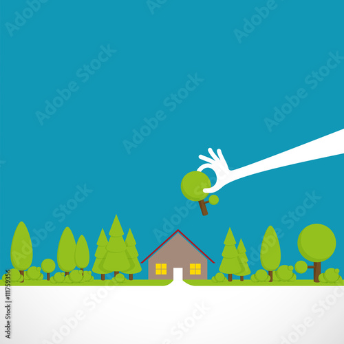 affiche,arbre maison
