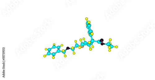 3D illustration of Benzethidine molecular structure isolated on white photo