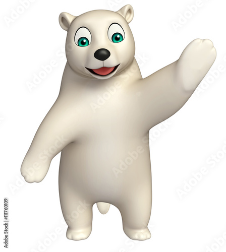 pointing Polar bear cartoon character