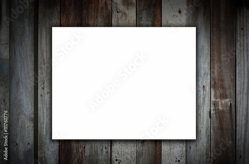 mock up poster on wooden wall