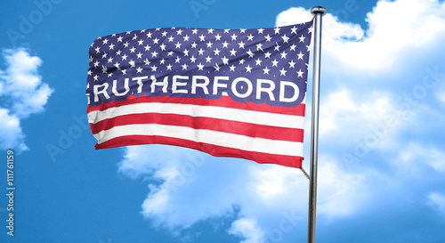 rutherford  3D rendering  city flag with stars and stripes