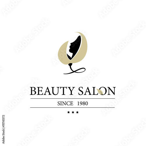 Logo for beauty salon, organic spa Vector Illustration