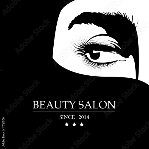 Logo for beauty salon with Arab woman. Vector Illustration