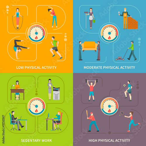 Physical Activity Flat Concept