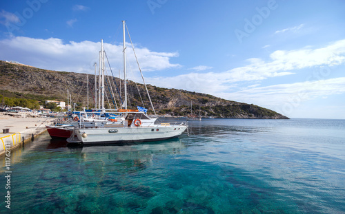 Sailboat harbor port, yachts on mediterranean sea © leszekglasner