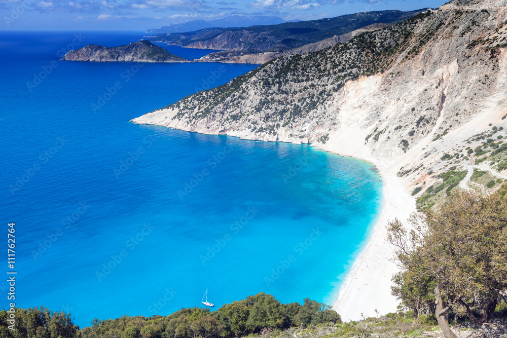 Myrtos bay and idyllic beach on Kefalonia island, Greece