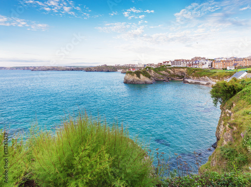 Popular Newquay Atlantic ocean coast, Cornwall, England, United