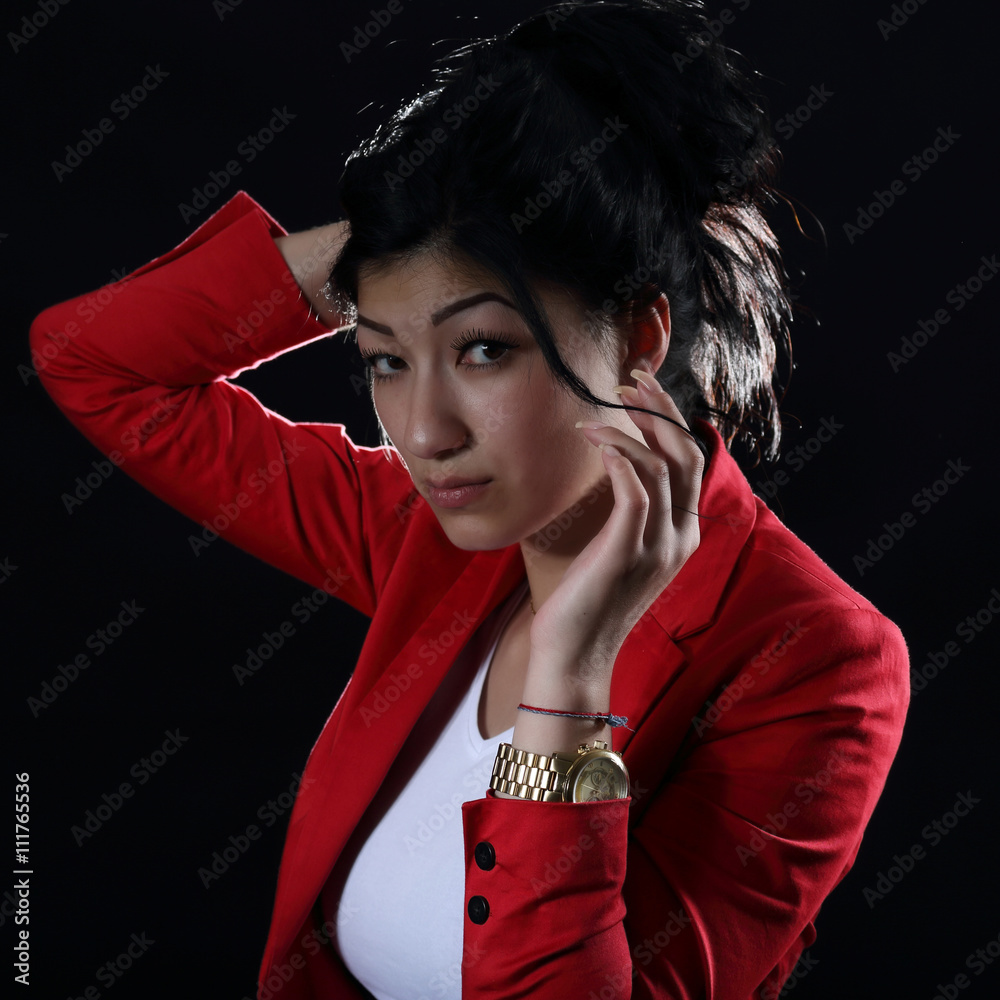 Naklejka premium young beautiful woman