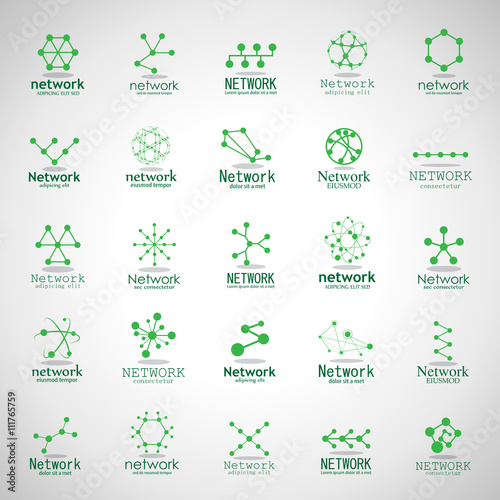 Network Icons Set - Isolated On Gray Background - Vector Illustration, Graphic Design. For Web, Websites,Apps, Print, Presentation Templates, Mobile Applications And Promotional Materials