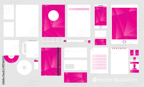 Corporate identity template set. Business stationery mock-up