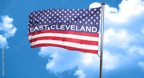 east cleveland  3D rendering  city flag with stars and stripes