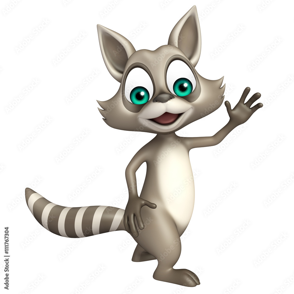 Obraz premium funny Raccoon cartoon character