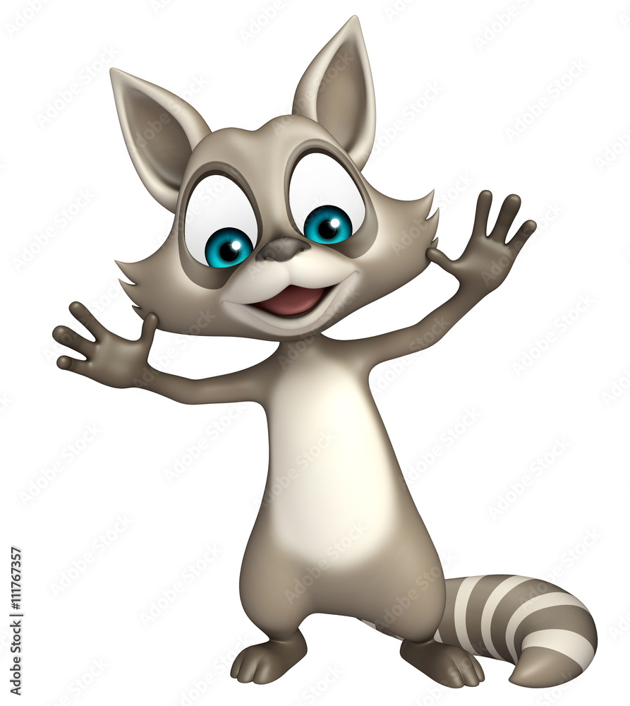Fototapeta premium funny Raccoon cartoon character
