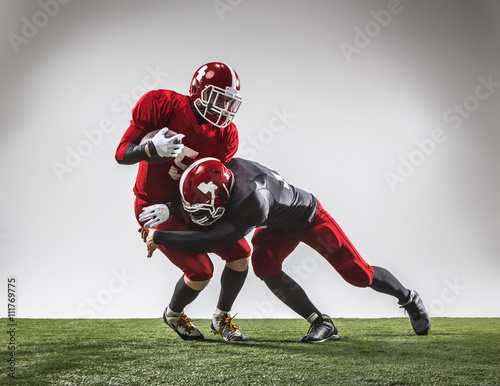 The two american football players in action