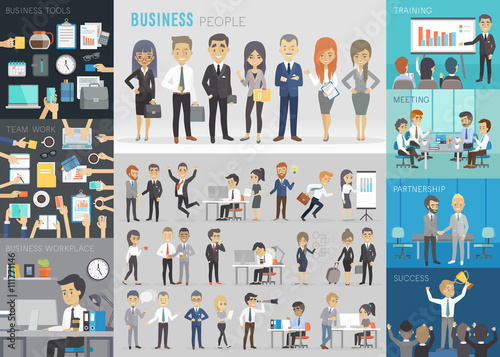 Business people set.