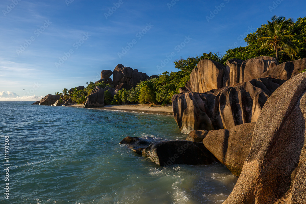 Obraz premium Seychelles, île de la Digue, Anse Source d'Argent