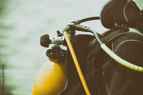 Diver on the river photo