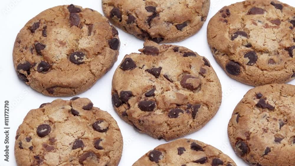 cookies with chocolate chip rotated on white cookies with chocolate chip rotated on white
