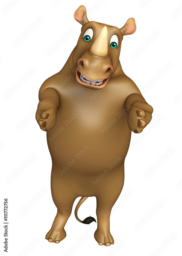 Fototapeta premium funny Rhino cartoon character