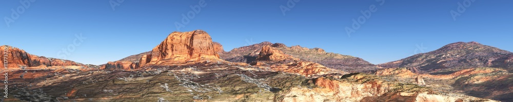 mountain landscape, panorama, banner.
