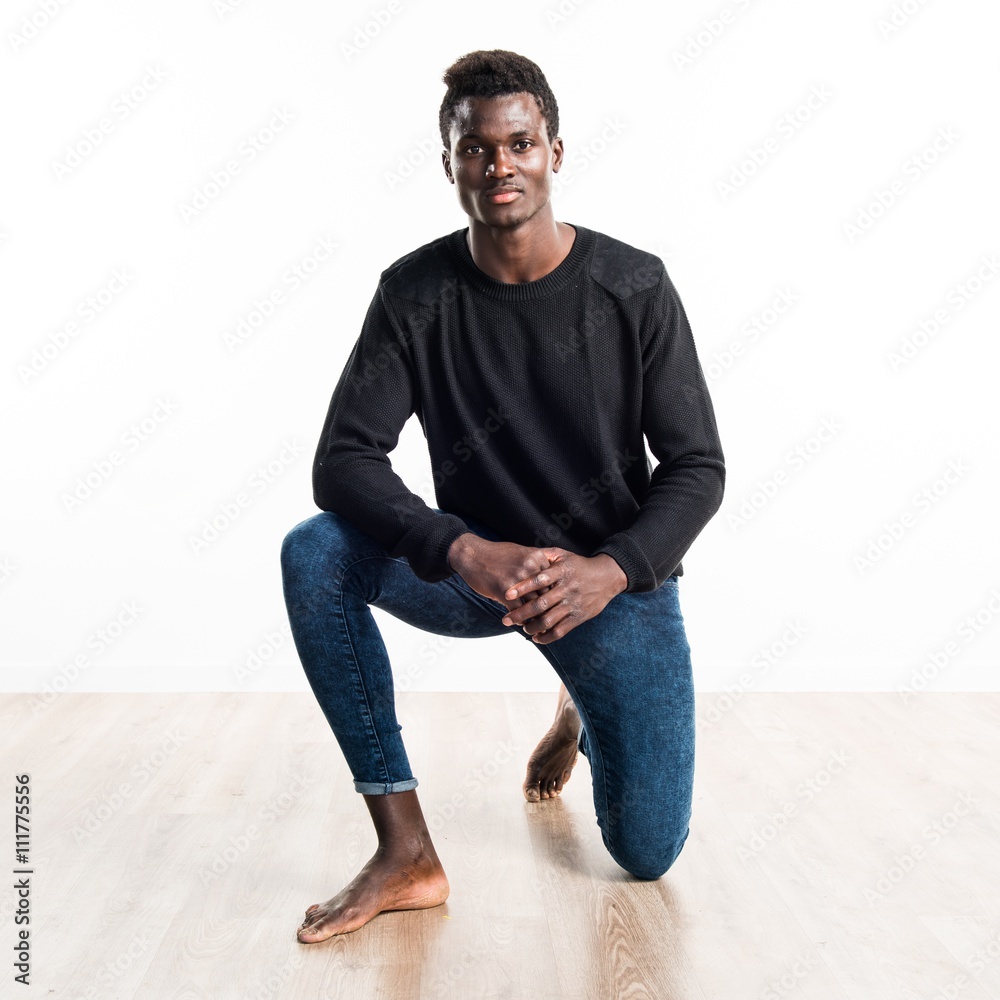 Handsome black man posing