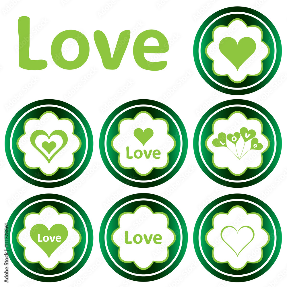 Green icons clipart love hearts Green icons clipart love hearts