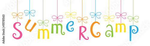 "SUMMER CAMP" banner with suspended letters