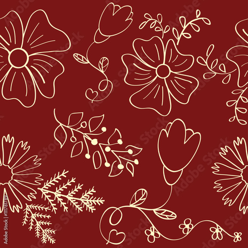 Colorful floral seamless pattern. Background