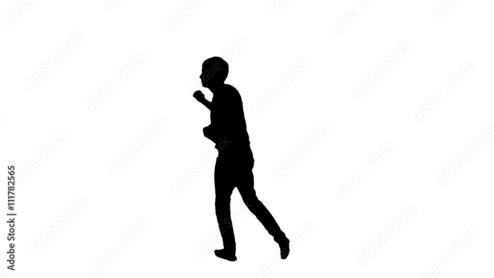 A Silhouette of a dancing man. HD. A Silhouette of a dancing man. HD.