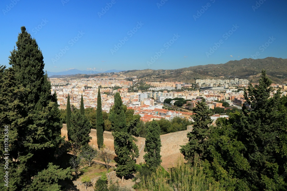 VIEW ON GRENADA SINCE THE TOWER ALCAZABA, In THE AHLAMBRA, ANDALUSIA, SPAIN 

