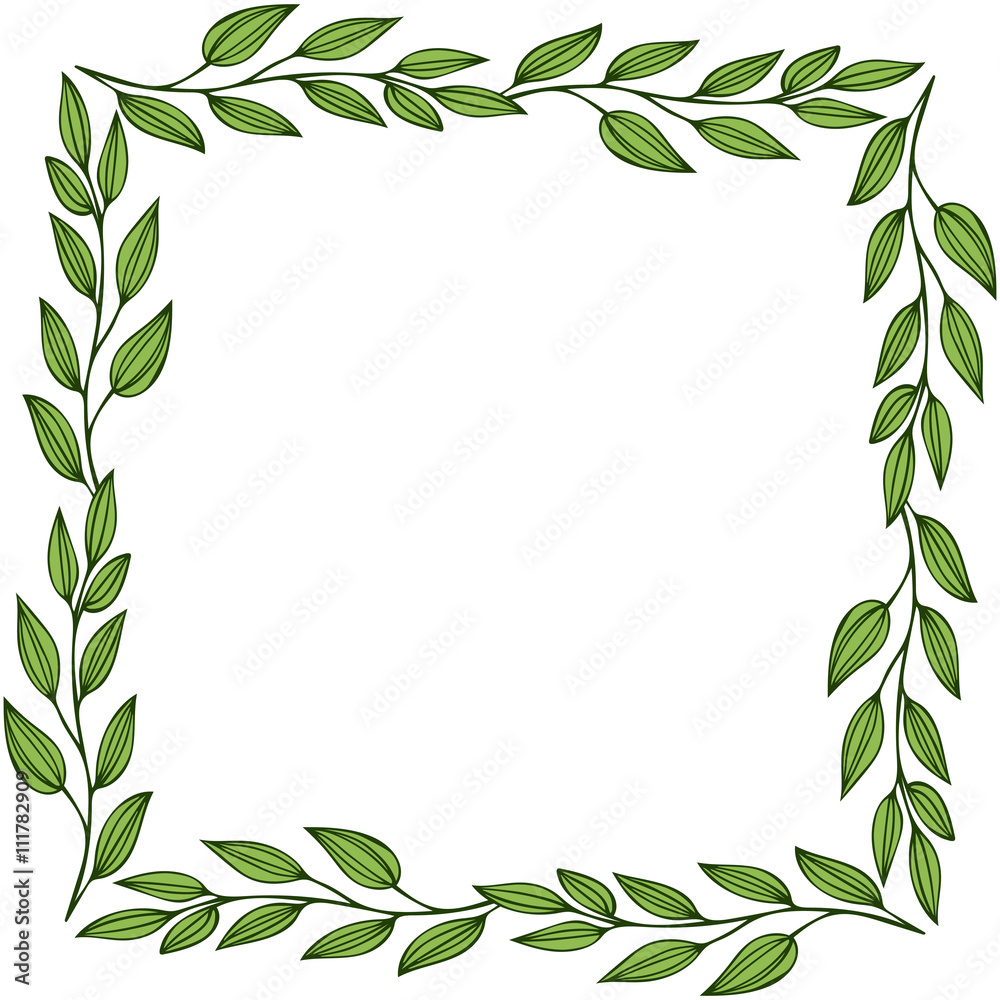 A square frame of leaves. Floral frame. Vector illustration A square frame of leaves. Floral frame. Vector illustration