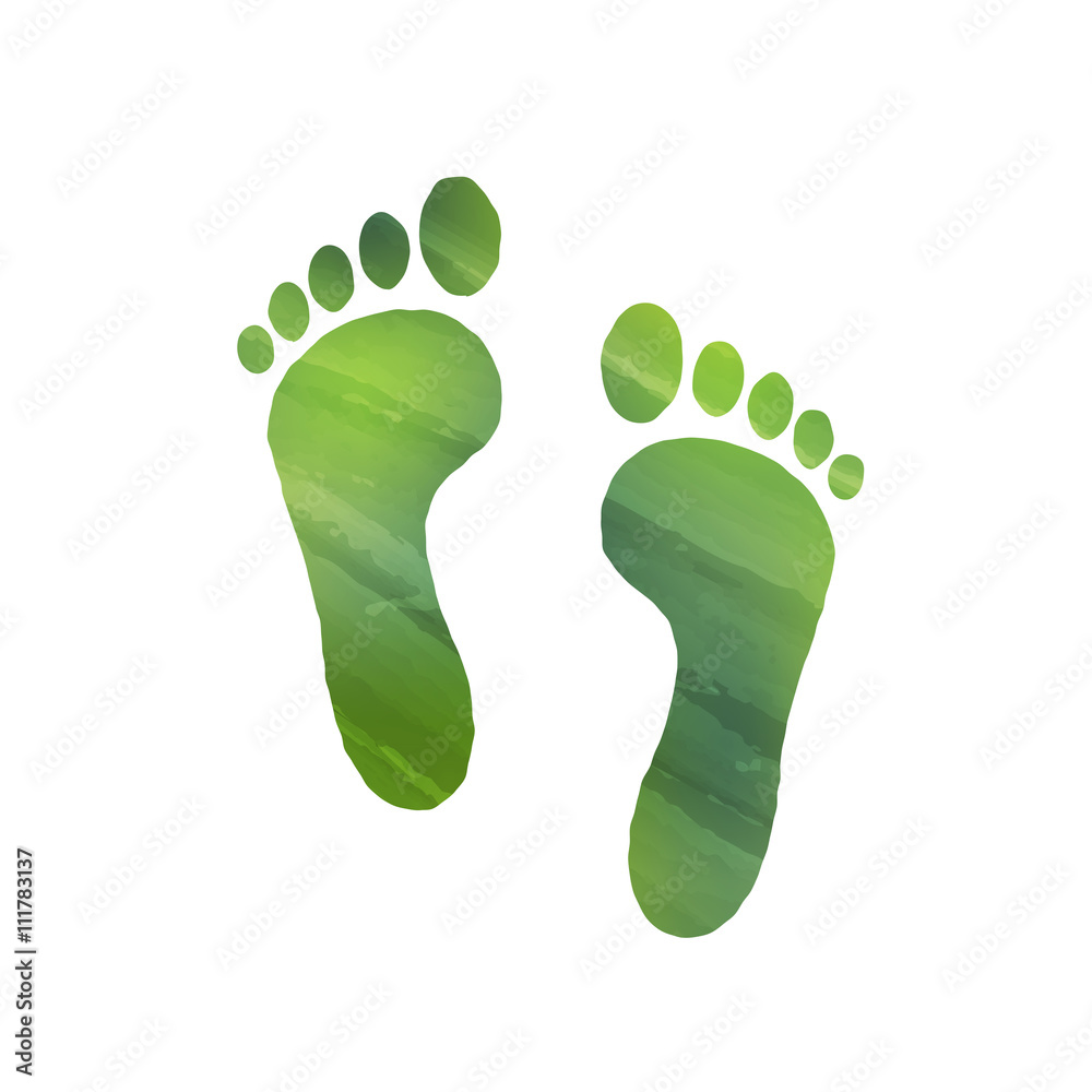Footprints icon with watercolour effect Footprints icon with watercolour effect