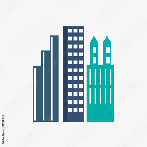 City design. Building icon. Isolated illustration  editable vector