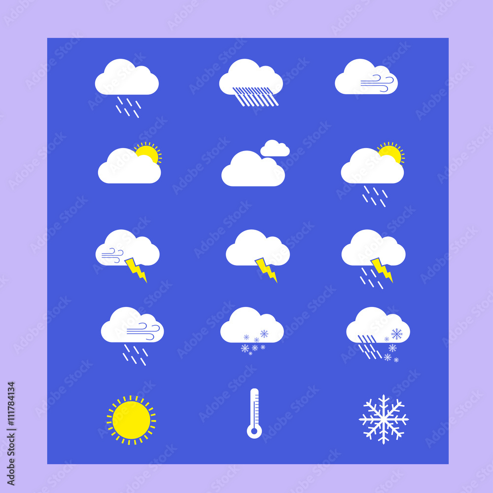 Weather icons set. Vector illustration. Weather icons set. Vector illustration.