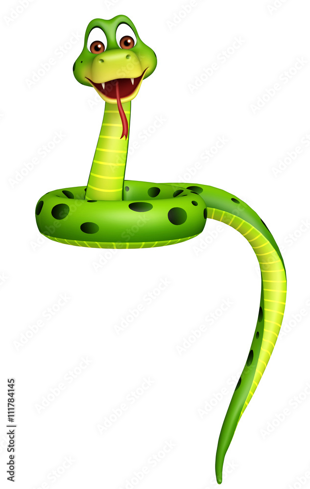 Naklejka premium sitting Snake cartoon character