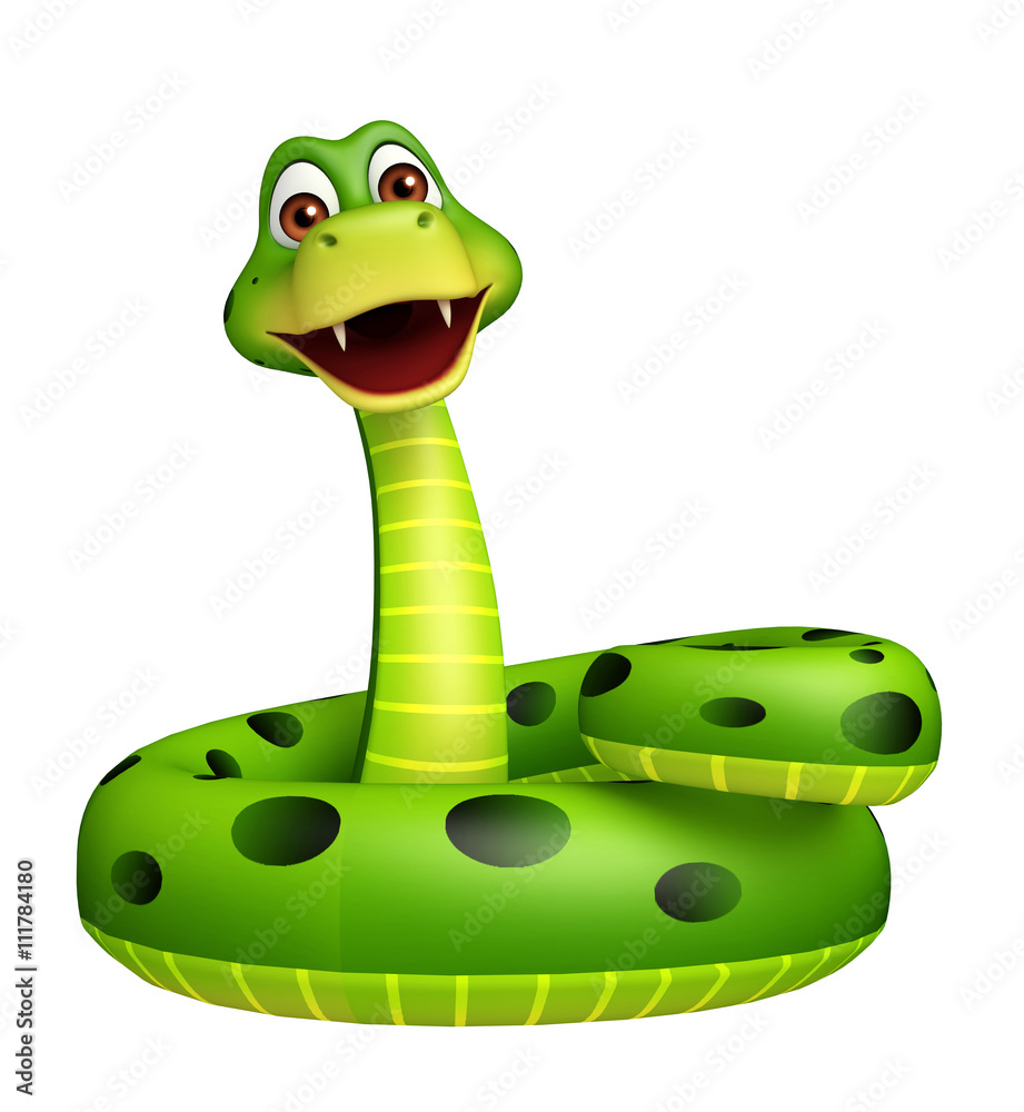 Fototapeta premium sitting Snake cartoon character