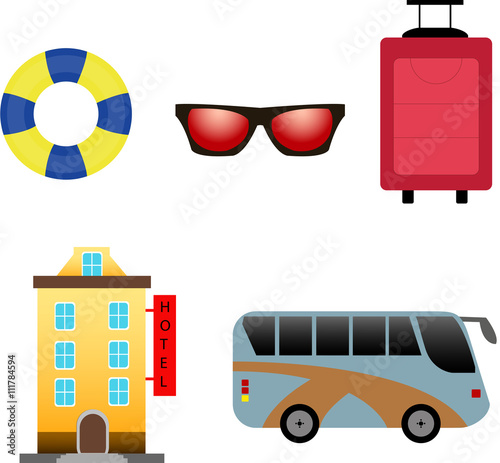 travel web icon set