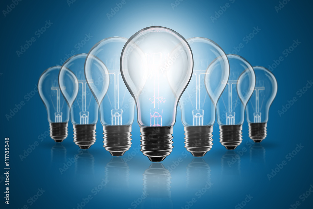 Idea concept - light bulb on the color background Idea concept - light bulb on the color background