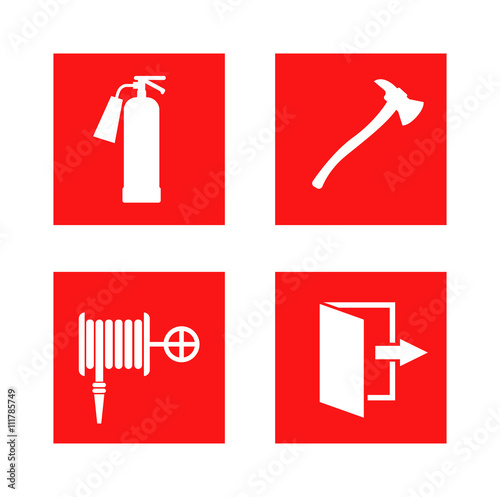 Fire safety sign vector illustration.