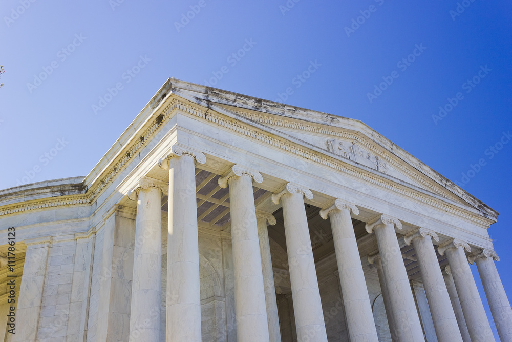Front portico, Ionic order colonnade & pediment of the Thomas Jefferson Memorial, West Potomac Park, Washington DC