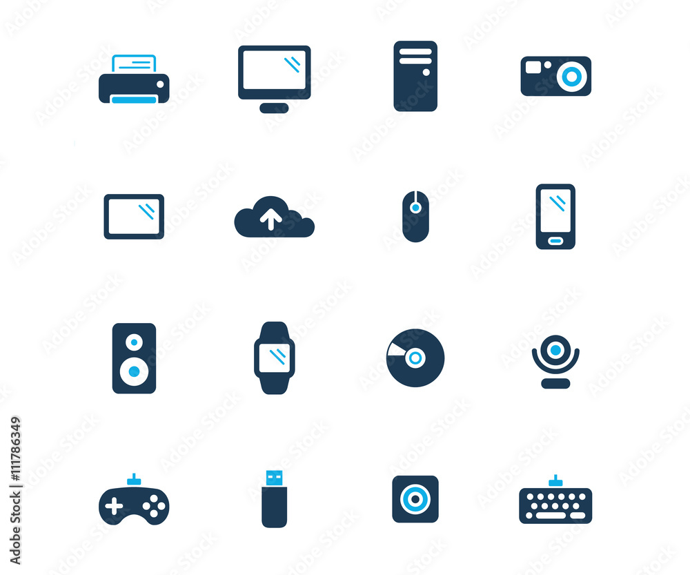 Computer and devices icon set Computer and devices icon set