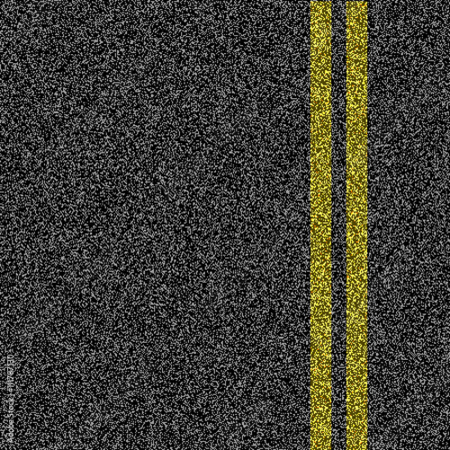 Asphalt road with double yellow marking line